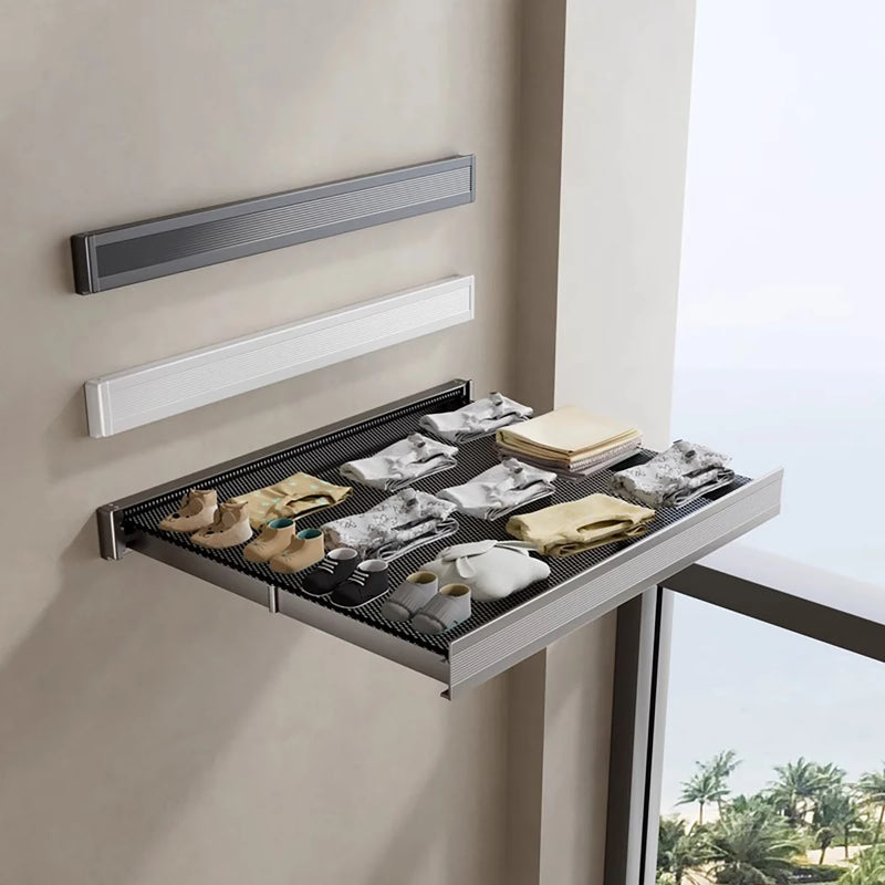 Space Saving Foldable Clothes and Hat Rack with Hooks for Bathroom and Balcony