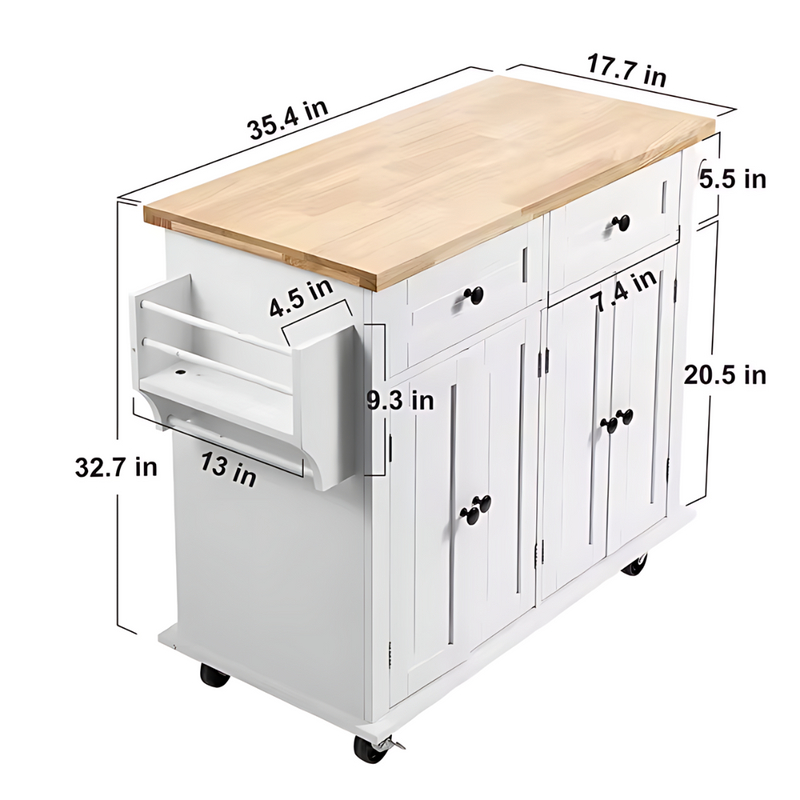 Premium Island Cart with Storage