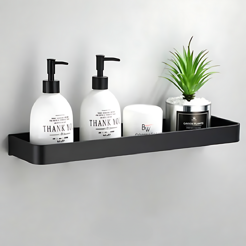 Style A Nordic Black No-Drill Bathroom Shelf - Wall Mounted Shower Organizer