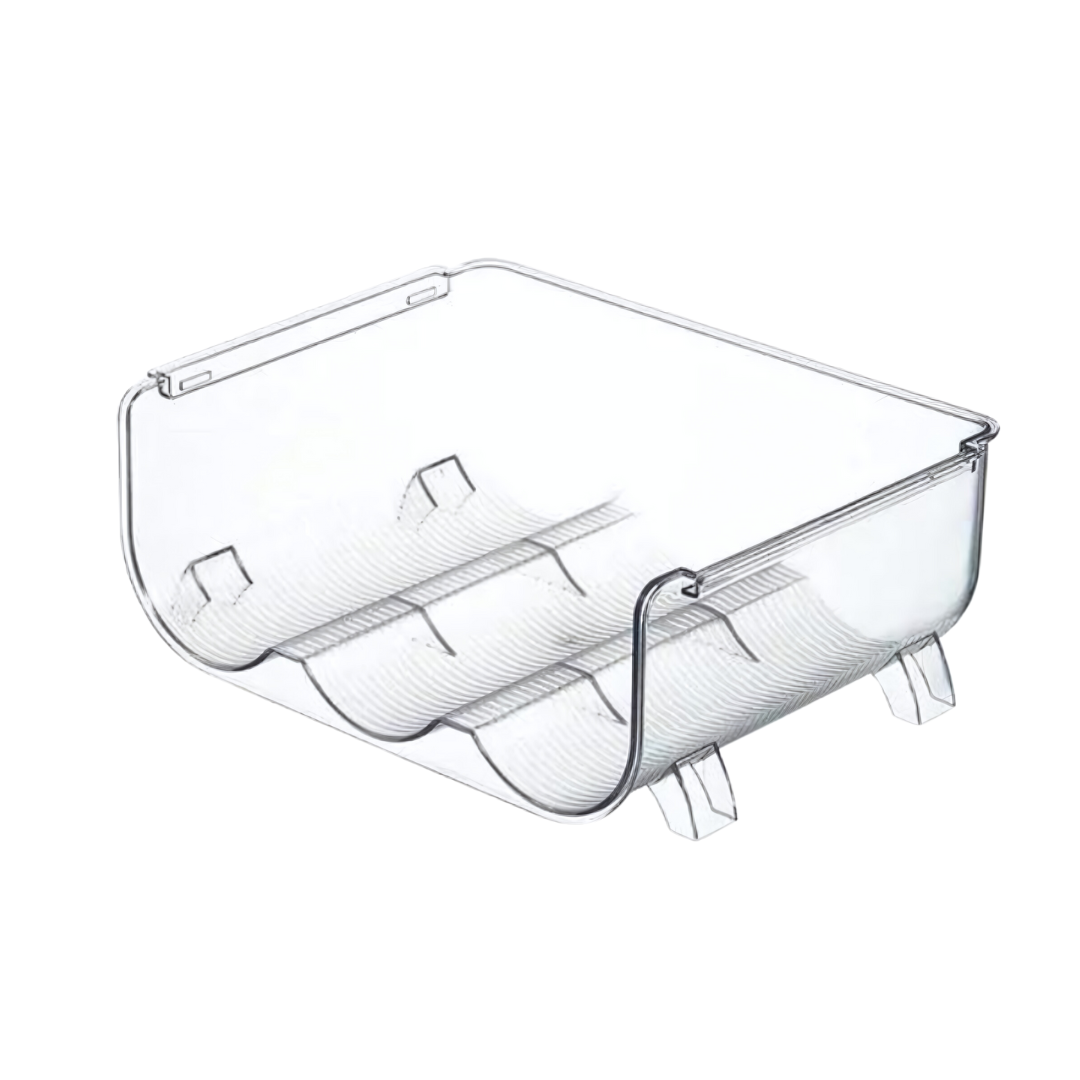 Trio clear water bottle organizer, empty